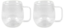 Cookinglife Vasos de café / té de doble pared con asa Lines - 350 ml - 2 Piezas