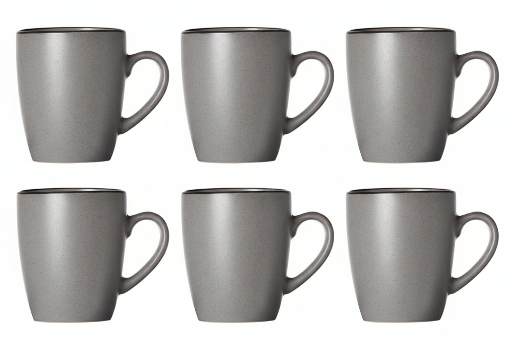 Tazas con asa Cosy & Trendy - Gris moteado - 350 ml - 6 piezas