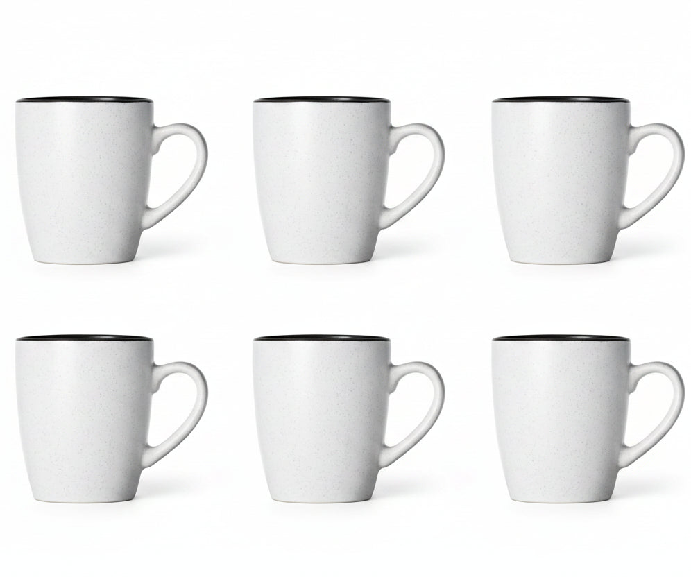 Tazas Cosy & Trendy Blanco moteado 350 ml - 6 piezas