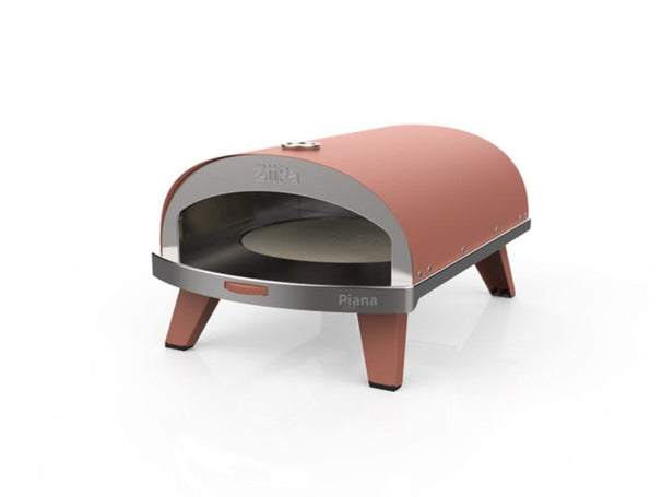 Horno para Pizza ZiiPa Piana - Modelo a Gas - con Termómetro - Terracota - para pizzas de ø 30 cm - Piedra para pizza giratoria