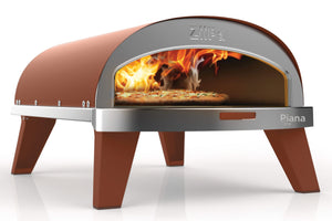 Horno para Pizza ZiiPa Piana - Modelo a Gas - con Termómetro - Terracota - para pizzas de ø 30 cm - Piedra para pizza giratoria