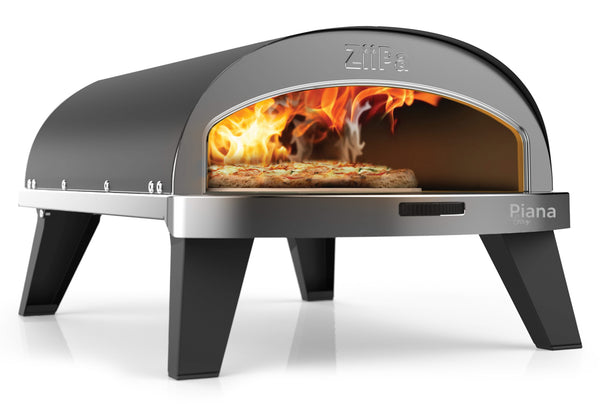 Horno para Pizza ZiiPa Piana - Modelo a Gas - con Termómetro - Pizarra - para pizzas de ø 30 cm - Piedra para pizza giratoria