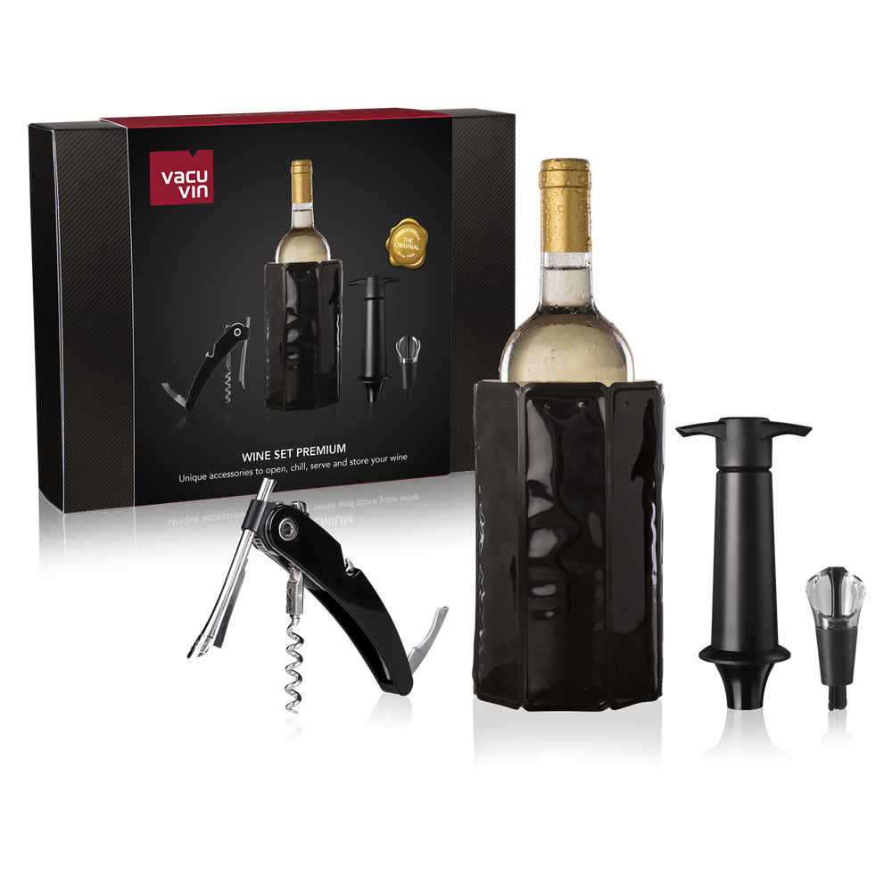 Set de vino Vacu Vin Premium - Negro - Set de 4 piezas
