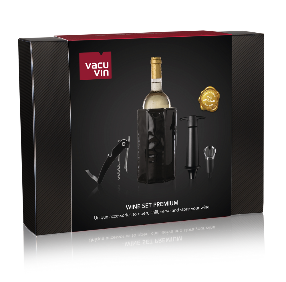 Set de vino Vacu Vin Premium - Negro - Set de 4 piezas