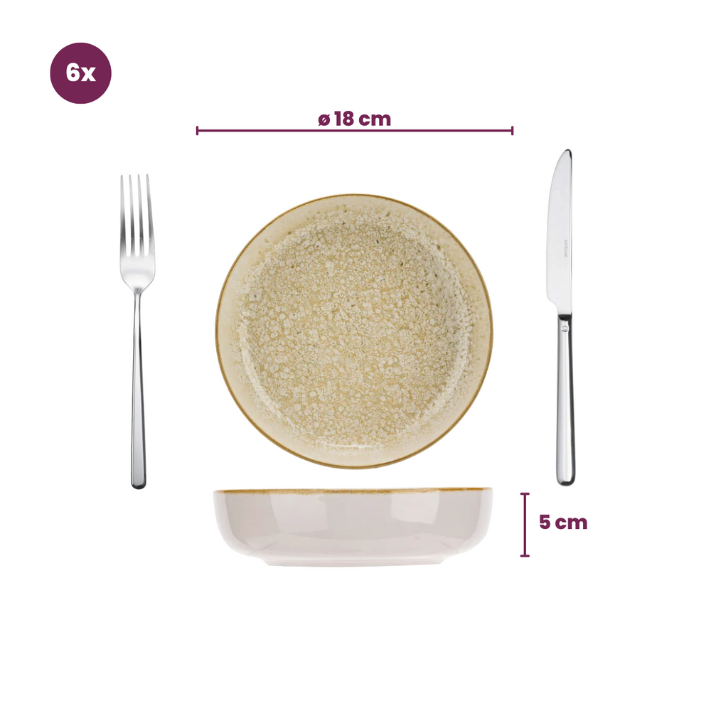 Platos hondos / para pasta Cosy & Trendy Baltic Luna ø 18 cm - 6 piezas