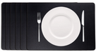 Cookinglife Manteles Individuales - Cuero Vegano - Negro - 46 x 33 cm - 6 piezas