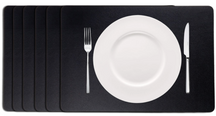Cookinglife Manteles Individuales - Cuero Vegano - Negro - 46 x 33 cm - 6 piezas