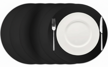 Cookinglife Manteles Individuales - Cuero Vegano - Negro - ø 38 cm - 6 piezas