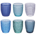 Villa d'Este Home vaso de agua Geometrie Ocean - Azul - 350 ml - 6 piezas