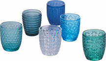 Villa d'Este Home vaso de agua Geometrie Ocean - Azul - 350 ml - 6 piezas