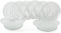 Villa d'Este Home juego de mesa Imperial vidrio 18 piezas / 6 personas - 6 platos de cena, 6 platos de desayuno y 6 platos hondos