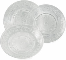 Villa d'Este Home juego de mesa Imperial vidrio 18 piezas / 6 personas - 6 platos de cena, 6 platos de desayuno y 6 platos hondos