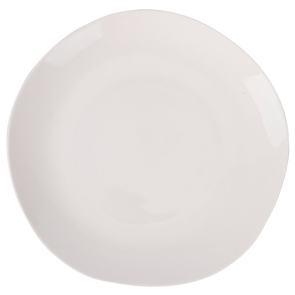 Villa d'Este Home juego de vajilla Wave blanco porcelana 18 piezas / 6 personas - 6 platos de cena, 6 platos de desayuno y 6 platos hondos
