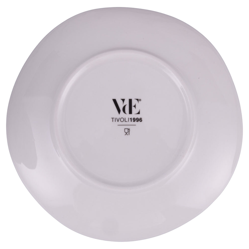 Villa d'Este Home juego de vajilla Wave blanco porcelana 18 piezas / 6 personas - 6 platos de cena, 6 platos de desayuno y 6 platos hondos
