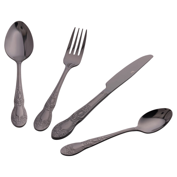 Villa d'Este Home Set de Cubiertos Wonderland - Negro - 24 piezas / 6 personas