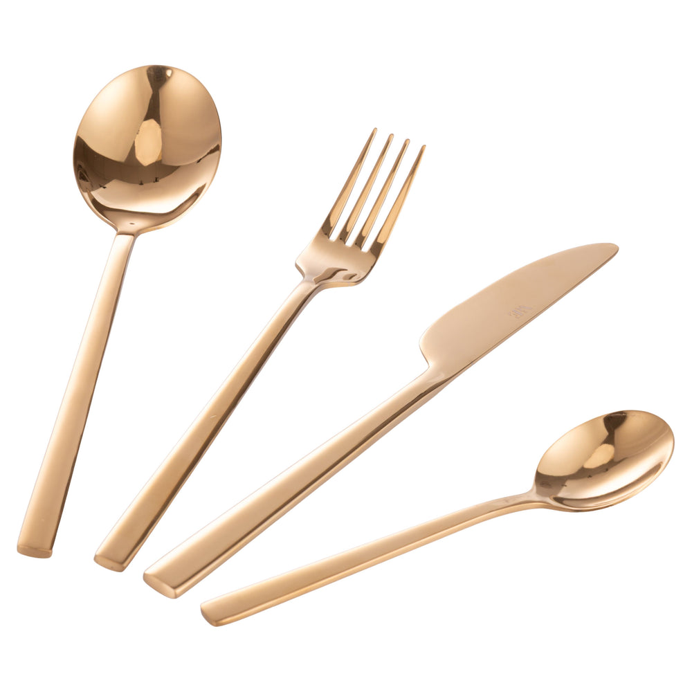 Villa d'Este Home Set de cubiertos Stylo - Oro - 24 piezas / 6 personas