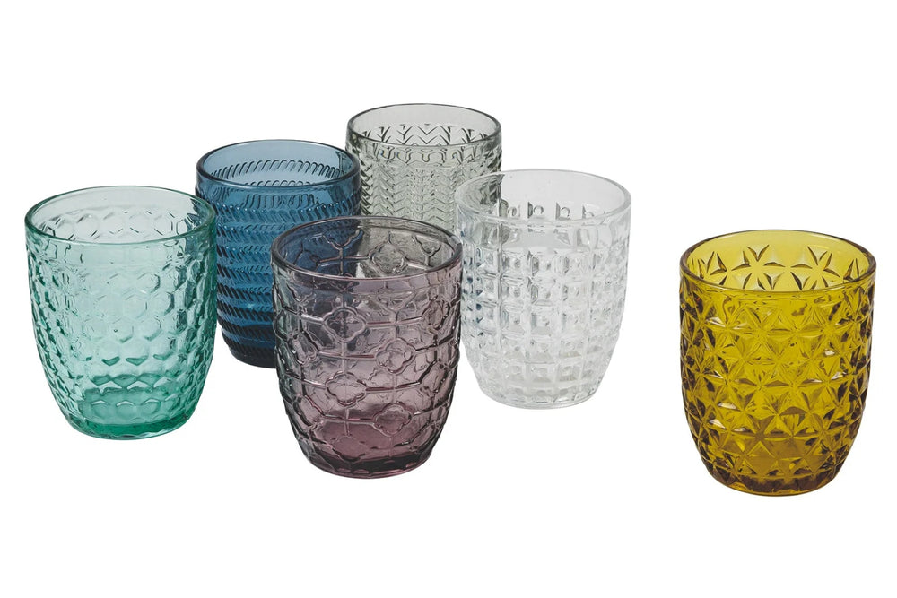 Villa d'Este Home vaso de agua Geometría Multicolor - 300 ml - 6 piezas