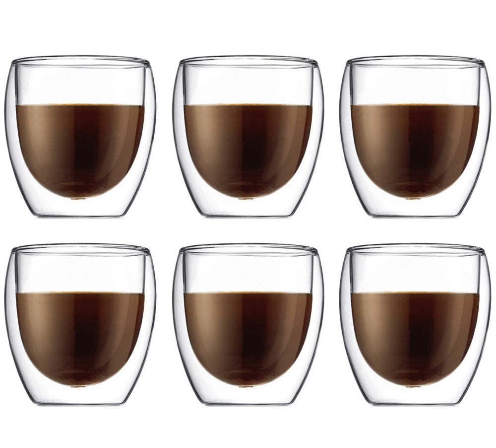 Bodum vaso de café / té de doble pared Pavina - válvula patentada - 250 ml - 6 piezas