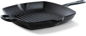 BK Sartén Grill Bourgogne Jet Black Hierro Fundido 26 x 26 cm - capa antiadherente esmaltada