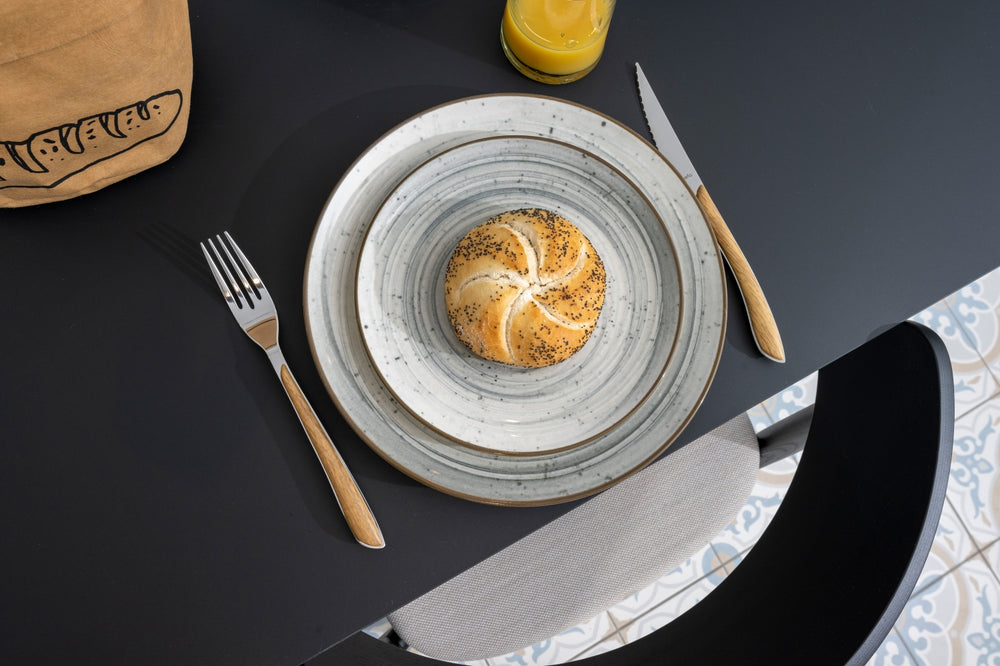 Juego de vajilla Cosy & Trendy Sintra Dusty Blue 16 piezas / 4 personas - 4 platos de cena, 4 platos de desayuno, 4 platos hondos y 4 cuencos