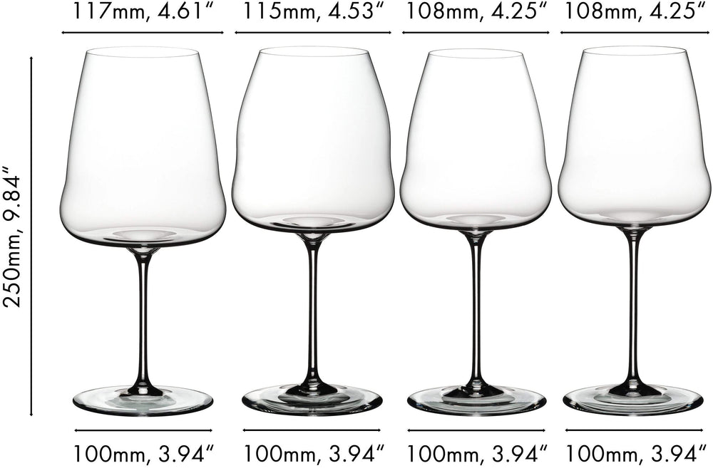 Set de copas de vino Riedel Winewings - Cabernet, Pinot Noir, Sauvignon Blanc y Chardonnay - 4 piezas