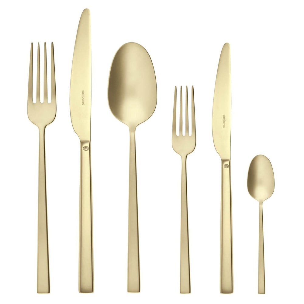Sambonet Set de cubiertos Rock - Antique Champagne - 36 delig / 6 personas