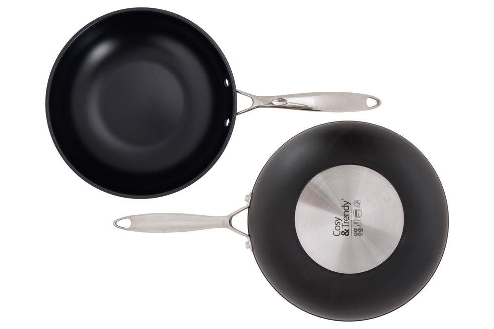 Sartén Wok Cookinglife Revolt ø 28 cm - apta para todas las fuentes de calor - recubrimiento antiadherente cerámico