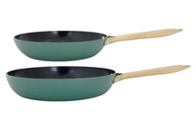 Cookinglife Set de sartenes Style Verde 2 piezas ø 24 y 28 cm - apto para todas las fuentes de calor - revestimiento antiadherente cerámico