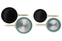 Cookinglife Set de sartenes Style Verde 2 piezas ø 24 y 28 cm - apto para todas las fuentes de calor - revestimiento antiadherente cerámico