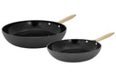 Cookinglife Set de sartenes Style Negro 2 piezas ø 24 y 28 cm - apto para todas las fuentes de calor - revestimiento antiadherente cerámico