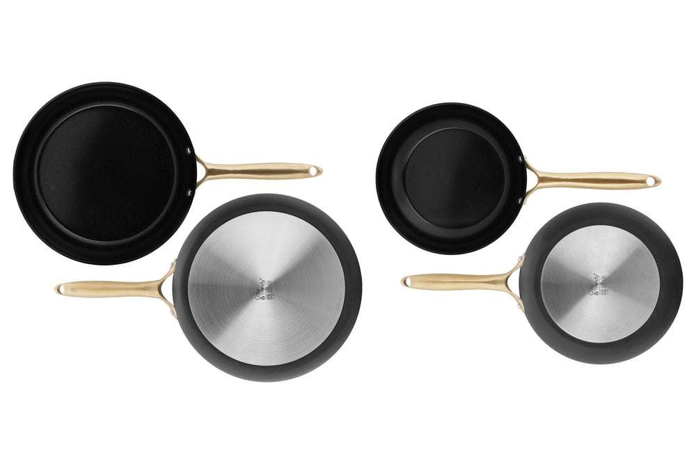 Cookinglife Set de sartenes Style Negro 2 piezas ø 24 y 28 cm - apto para todas las fuentes de calor - revestimiento antiadherente cerámico