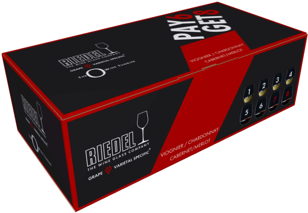 Set de copas de vino sin tallo Riedel O Wine - 620 ml - Paga 6 y lleva 8