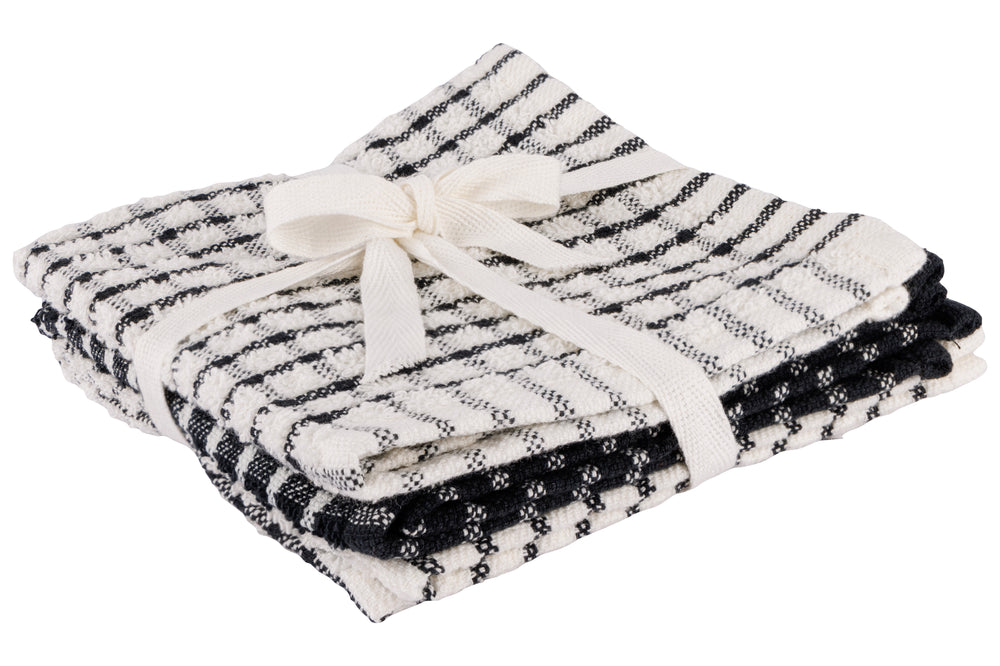 Cosy & Trendy Paños para lavar de tela Chambray negro 30 x 30 cm - 3 piezas