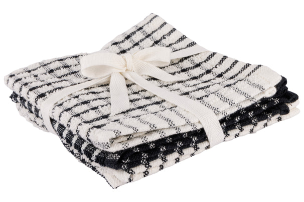 Cosy & Trendy Paños para lavar de tela Chambray negro 30 x 30 cm - 3 piezas