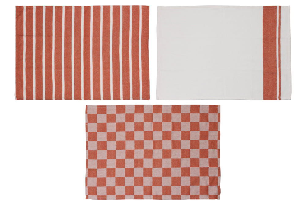 Cosy & Trendy Paños de cocina de tela Óxido 50 x 70 cm - 3 piezas