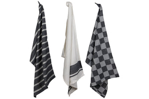 Cosy & Trendy Paños de cocina de tela Chambray negro 50 x 70 cm - 3 piezas