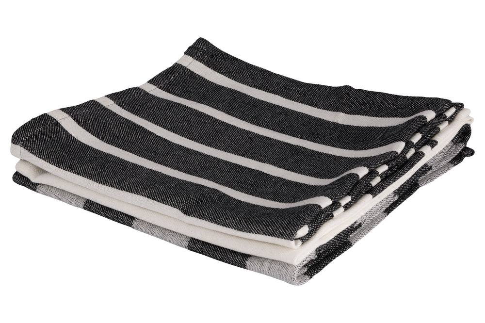 Cosy & Trendy Paños de cocina de tela Chambray negro 50 x 70 cm - 3 piezas