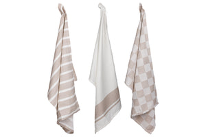 Cosy & Trendy Paños de cocina de tela Arena 50 x 70 cm - 3 piezas