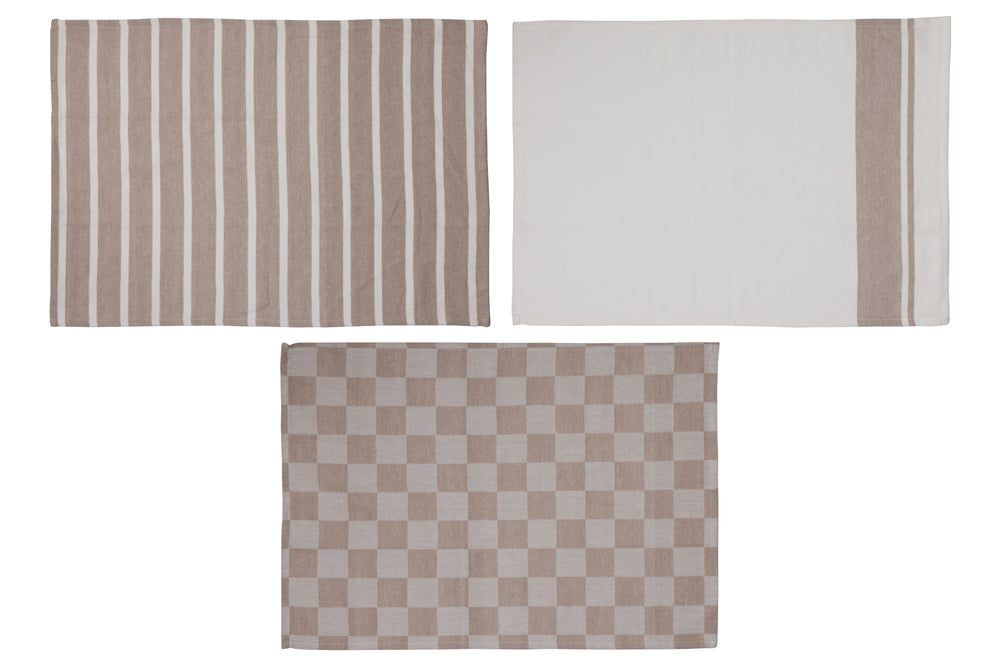 Cosy & Trendy Paños de cocina de tela Arena 50 x 70 cm - 3 piezas