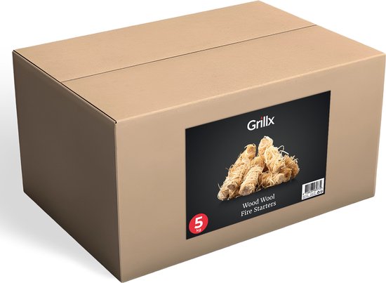 GrillX BBQ Virutas para encender / Rizos para encender / Leña para encender ± 420 unidades - 5 KG