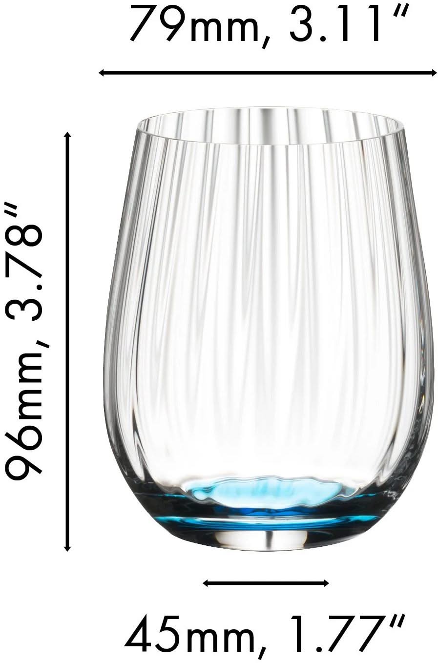 Vaso tumbler óptico Happy O Riedel - con estrías - 337 ml - 4 piezas