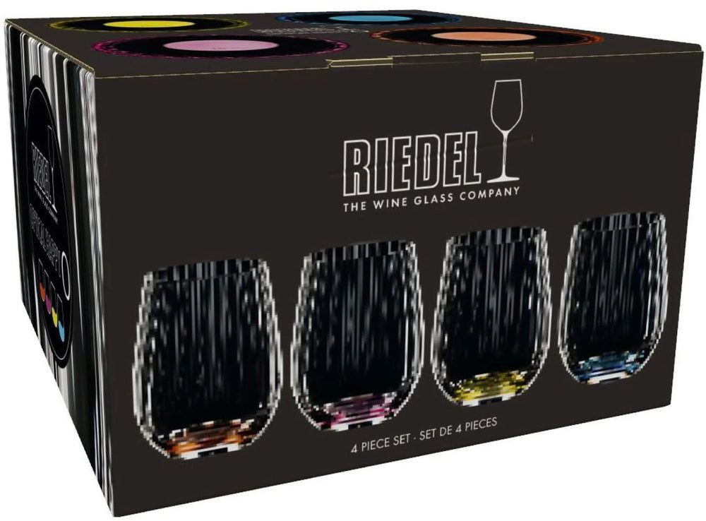 Vaso tumbler óptico Happy O Riedel - con estrías - 337 ml - 4 piezas
