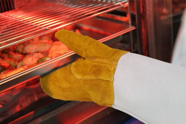 Hendi Guantes BBQ / Guantes de horno de cuero 46 cm - 2 piezas