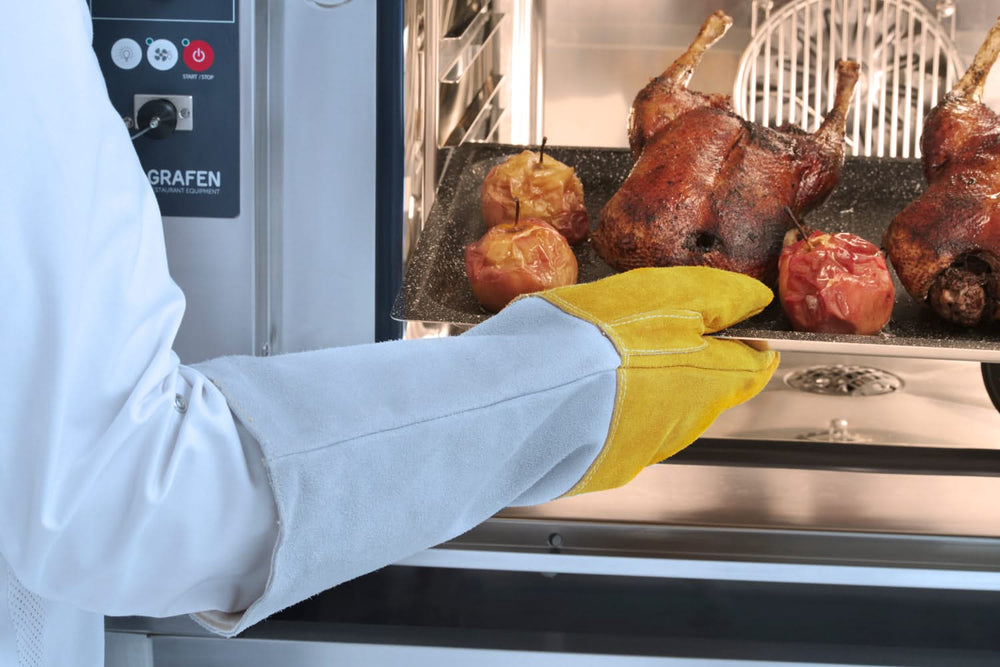 Hendi Guantes BBQ / Guantes de horno XL de cuero 46 cm - 2 piezas