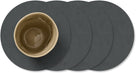 LIND DNA Posavasos Nupo - Cuero - Antracita - ø 10 cm - 4 unidades