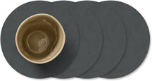 LIND DNA Posavasos Nupo - Cuero - Antracita - ø 10 cm - 4 unidades