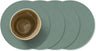 LIND DNA Posavasos Nupo - Cuero - Verde Pastel - ø 10 cm - 4 Piezas