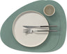 LIND DNA Manteles individuales Nupo - Cuero - Verde Pastel - Curvado - 44 x 37 cm - 2 piezas
