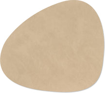 LIND DNA Manteles individuales Nupo - Cuero - Arena - Curvado - 44 x 37 cm - 2 piezas