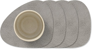 LIND DNA Posavasos Hippo - Cuero - Gris antracita - 13 x 11 cm - 4 unidades